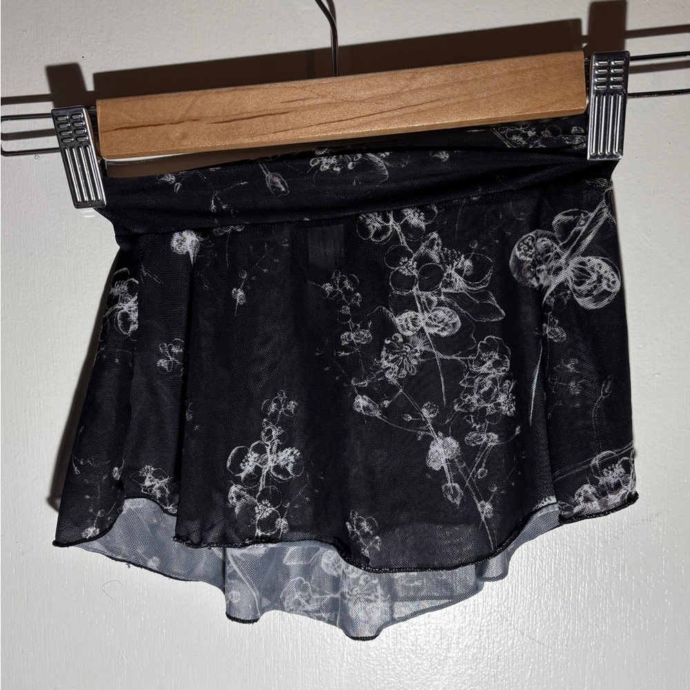 Ballet/dance, Black Floral Mini Skirt